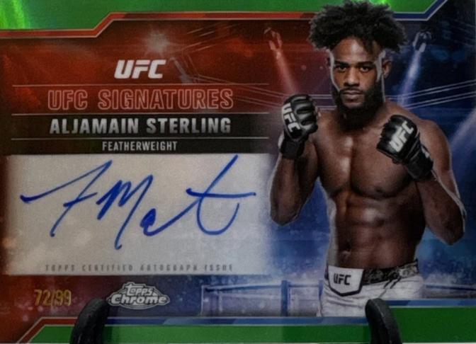Aljamain Sterling 2025 Topps Chrome UFC UFC Signatures #SIG-AS Green Refractor