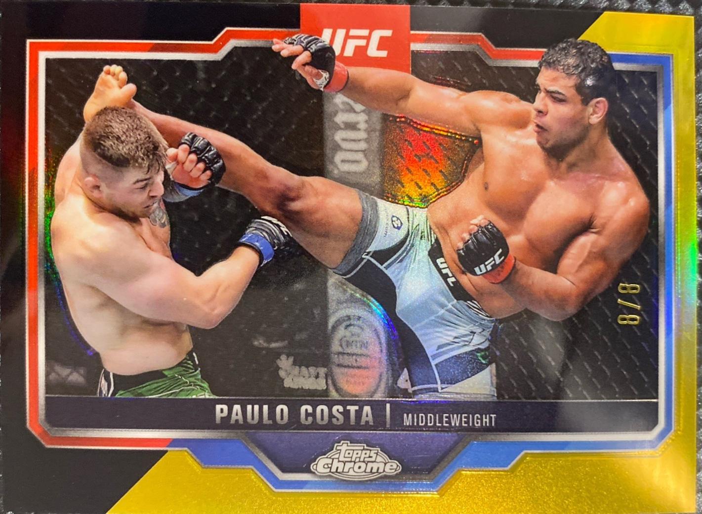 Paulo Costa 2025 Topps Chrome UFC Base #153 Black & Gold Refractor