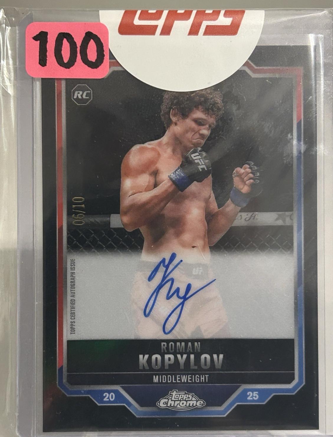 Roman Kopylov 2025 Topps Chrome Sapphire UFC Chrome Rookie Autographs Sapphire #CRA-RK Black Sapphire