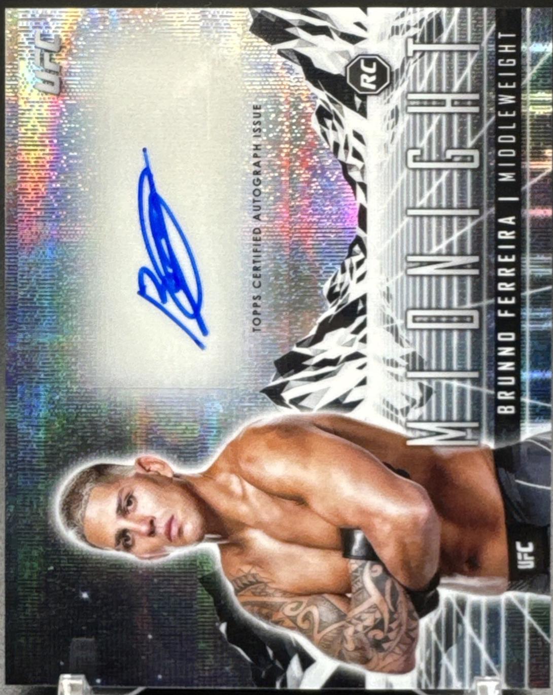 Brunno Ferreira 2024 Topps Midnight UFC Horizon Signatures #HS-BFA Moon Beam