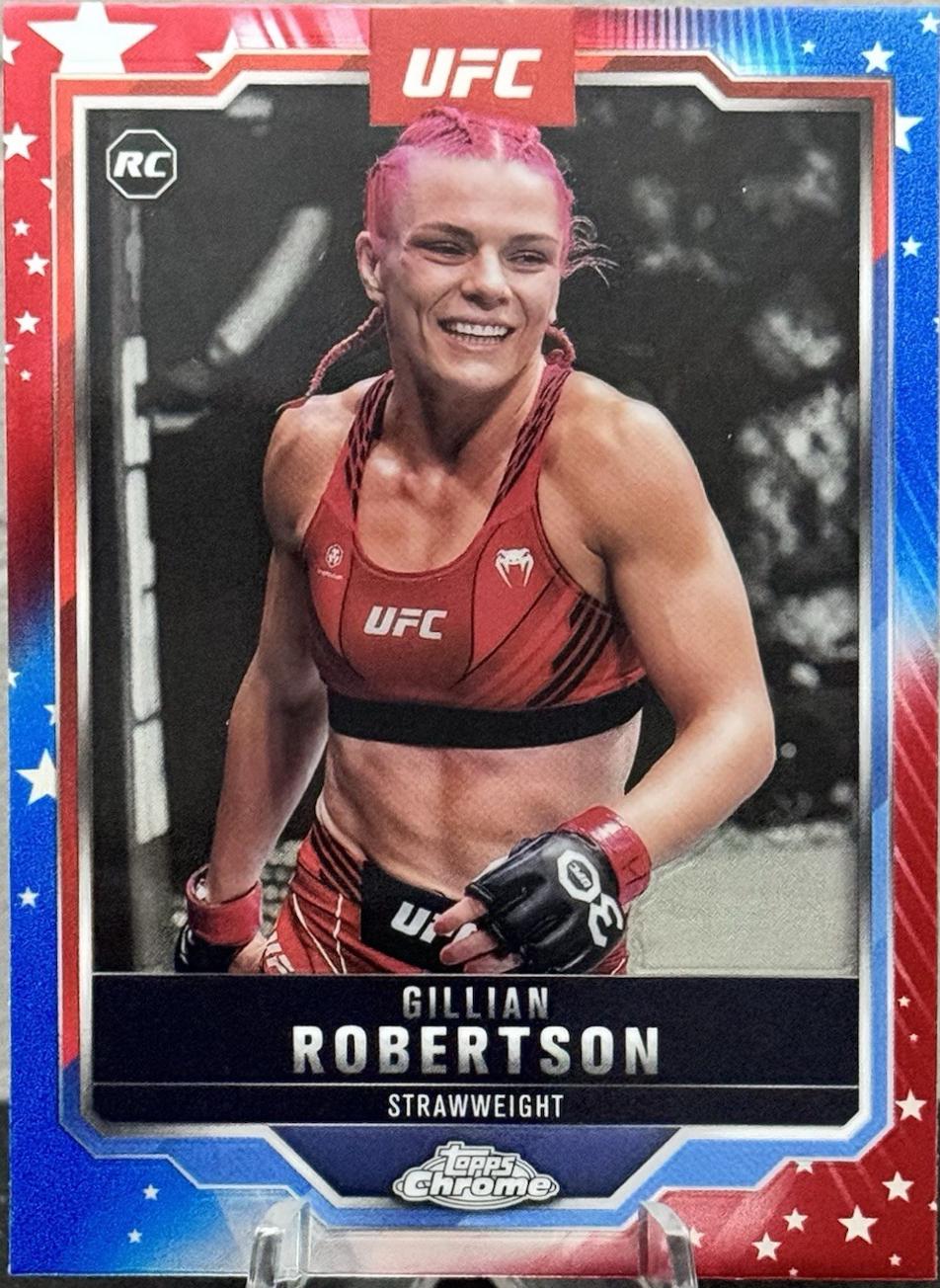 Gillian Robertson 2025 Topps Chrome UFC Base #158 Red & Blue Refractor