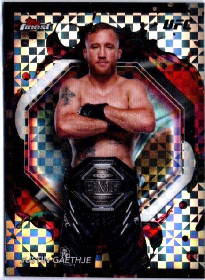 Justin Gaethje 2024 Topps Finest UFC Base Rare #264 Checkerboard Refractor