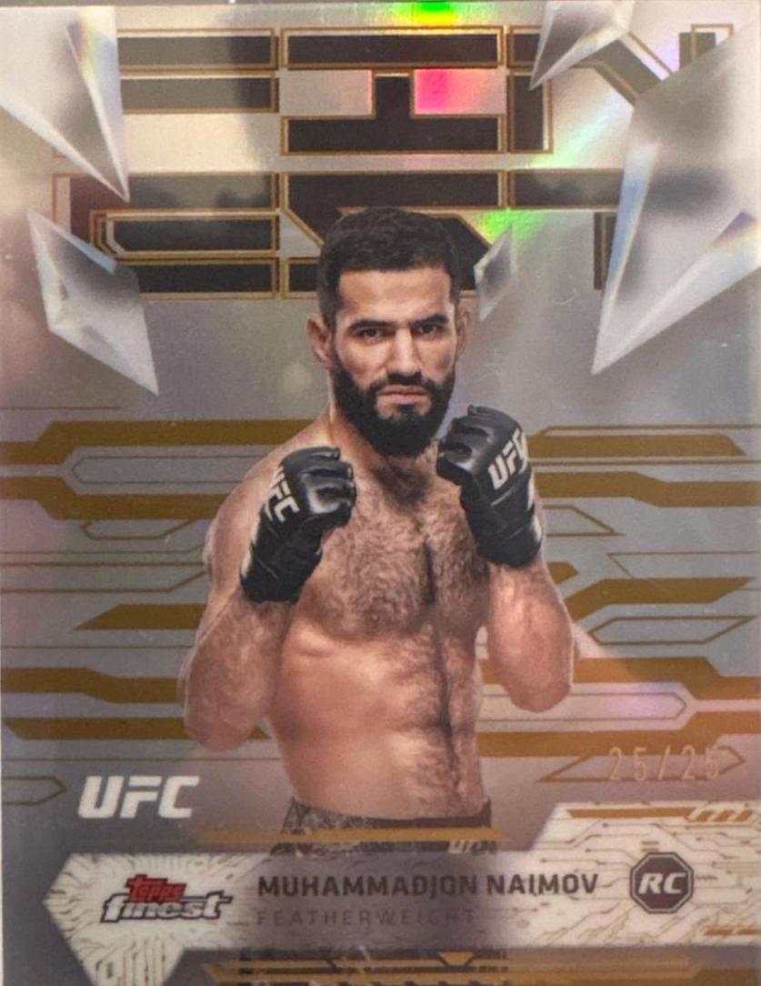 Muhammadjon Naimov 2025 Topps Finest UFC Base Uncommon #182 Gold Refractor