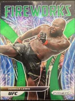 Derrick Lewis 2022 Panini Prizm UFC Fireworks #2 Green