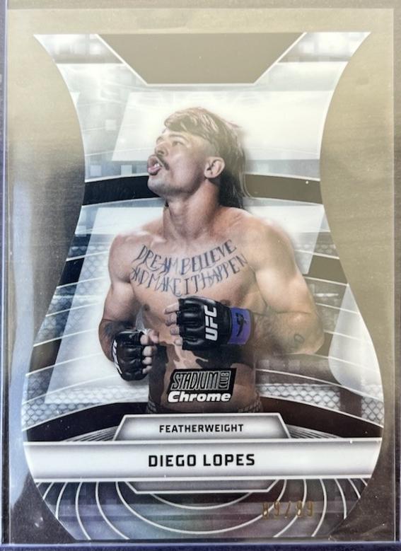 Diego Lopes 2026 Topps Stadium Club UFC Triumvirates #TV-48 Black Refractor