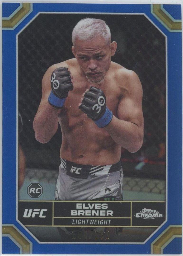 Elves Brener 2024 Topps Chrome UFC Base #29 Blue Refractor
