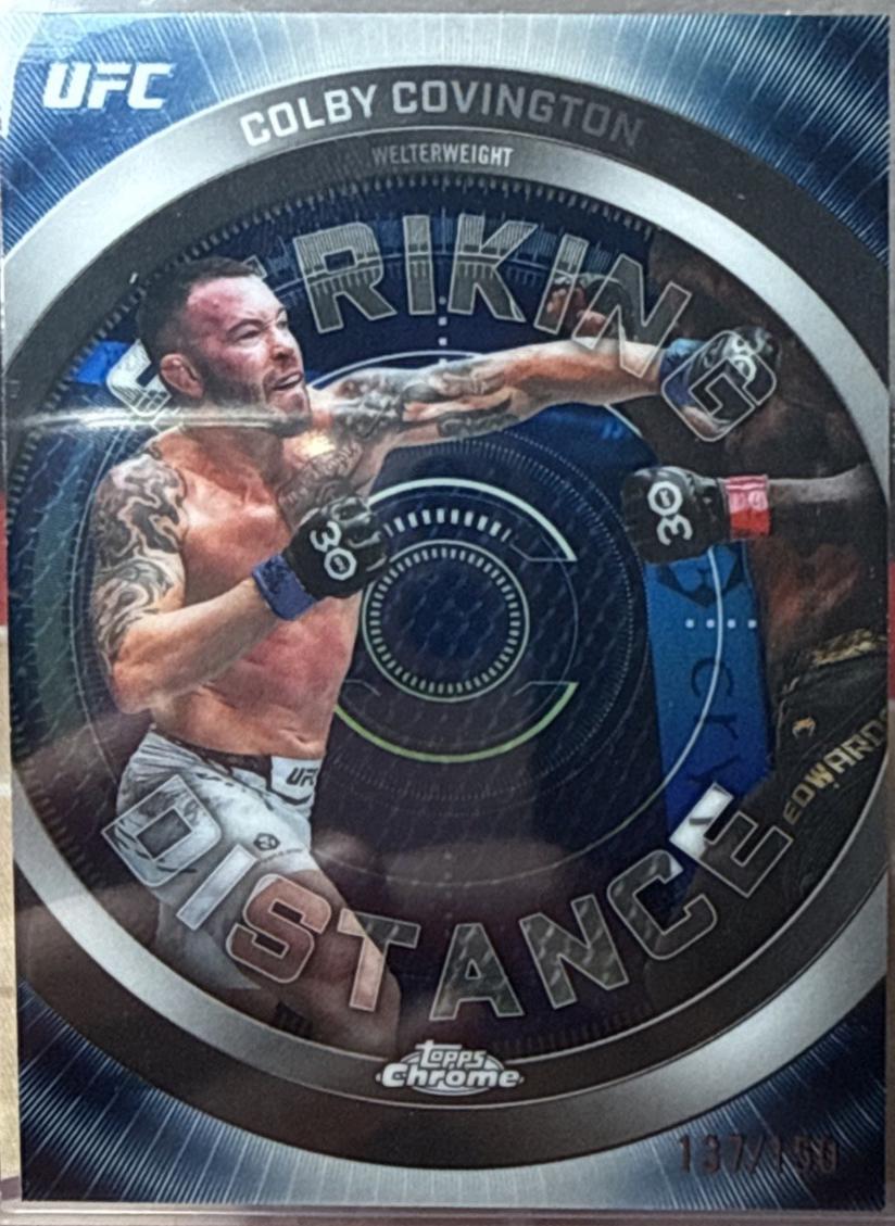 Colby Covington 2026 Topps Chrome UFC Striking Distance #SD-11 Blue Refractor