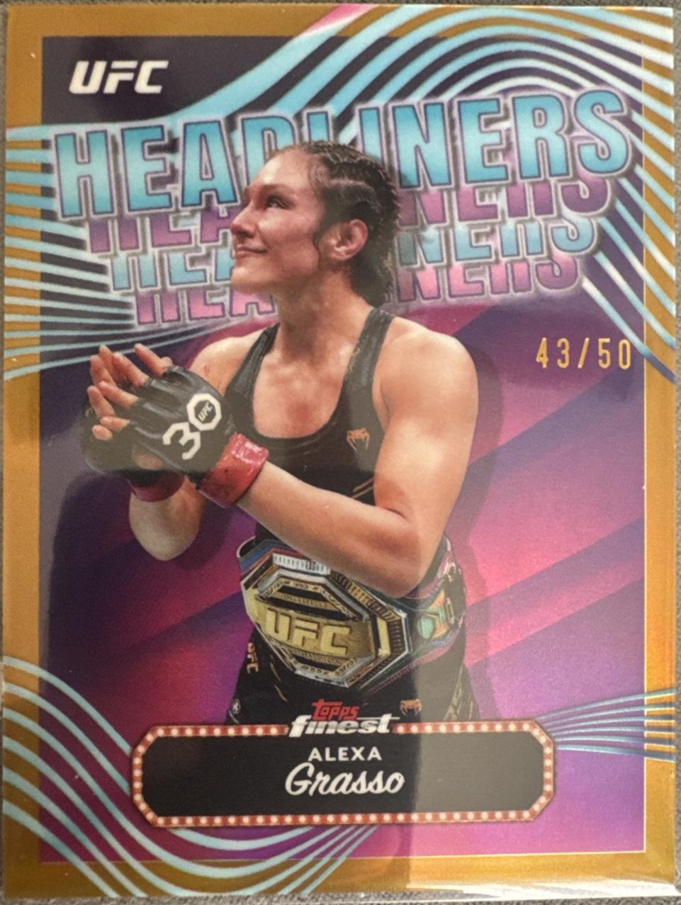 Alexa Grasso 2024 Topps Finest UFC Headliners #HDL-12 Gold Refractor