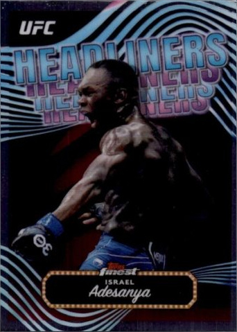 Israel Adesanya 2024 Topps Finest UFC Headliners #HDL-23 Checkerboard Refractor