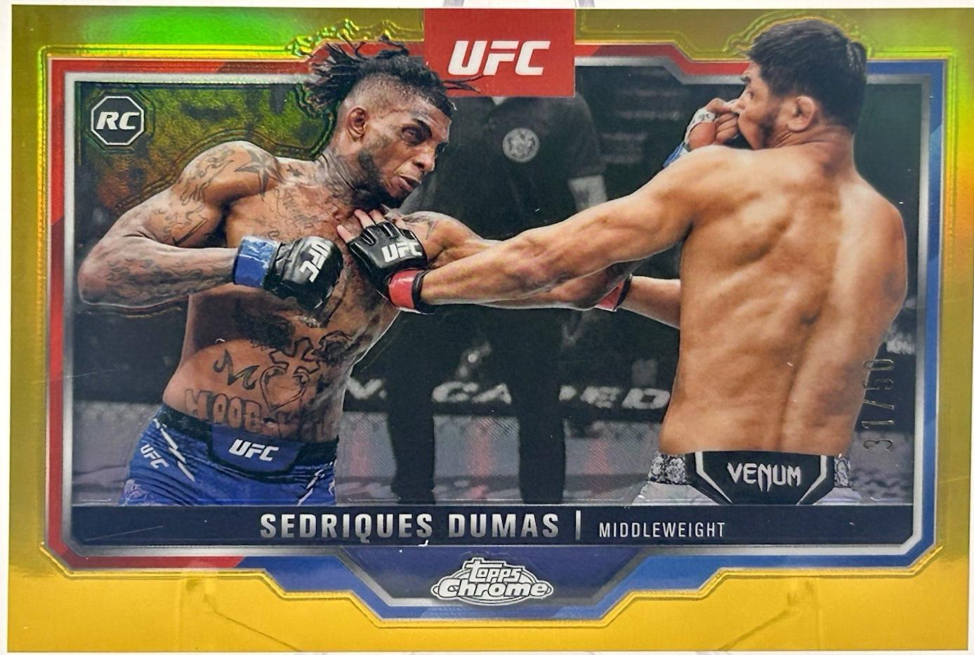 Sedriques Dumas 2025 Topps Chrome UFC Base #6 Gold Refractor