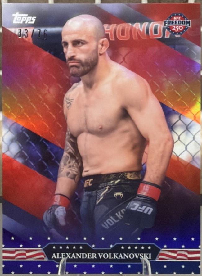 Alexander Volkanovski 2026 Topps UFC Freedom 250 Base #5 Red White Blue