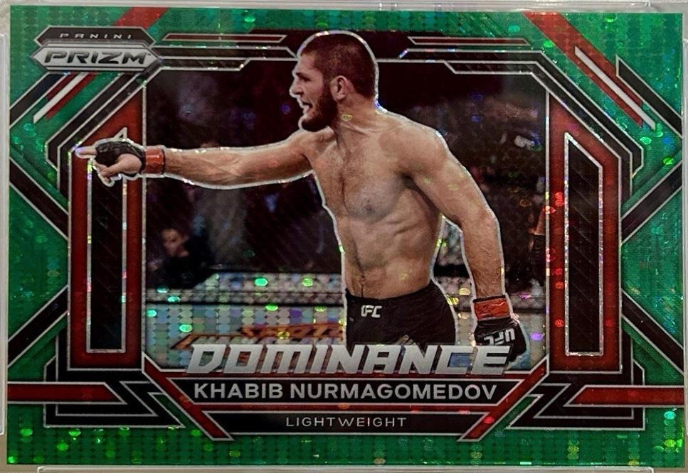 Khabib Nurmagomedov 2023 Panini Prizm UFC Dominance #18 Green Pulsar