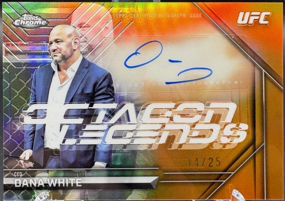 Dana White 2026 Topps Chrome UFC Octagon Legends Autographs #OLA-DW Orange Refractor