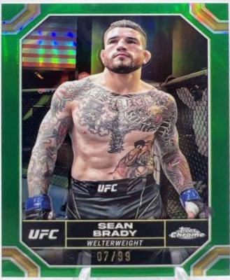 Sean Brady 2024 Topps Chrome UFC Base #172 Green Refractor
