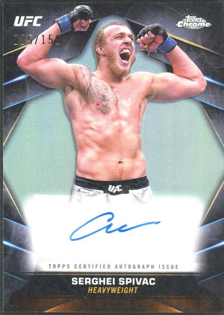 Serghei Spivac 2024 Topps Chrome UFC Chrome Veteran Autographs #CVA-SSP Refractor