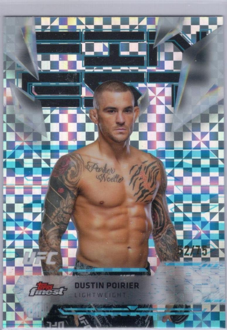 Dustin Poirier 2025 Topps Finest UFC Base Uncommon #108 Blue Checkerboard Refractor
