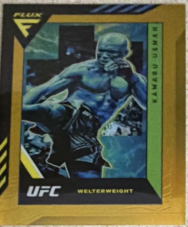 Kamaru Usman 2022 Panini Chronicles UFC Base Flux #338 Gold