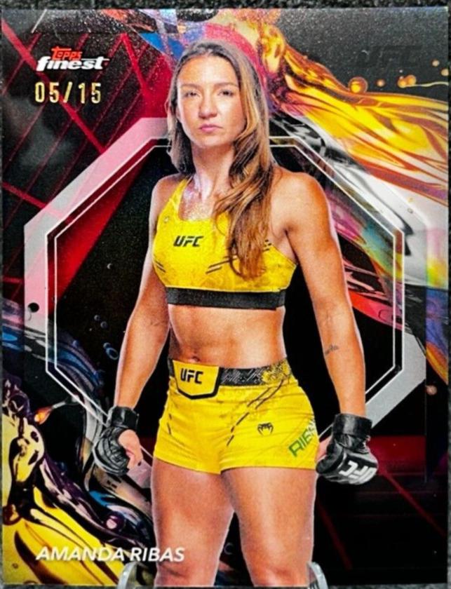 Amanda Ribas 2024 Topps Finest UFC Base Uncommon #144 Red Black Vapor Refractor