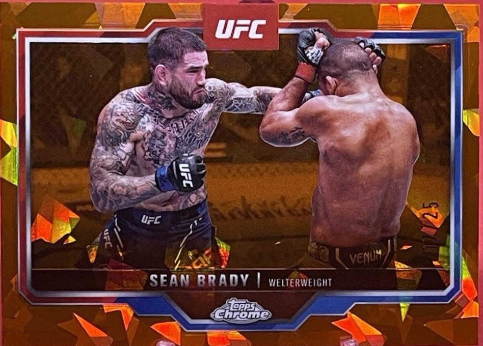 Sean Brady 2025 Topps Chrome Sapphire UFC Base Sapphire #173 Orange Sapphire