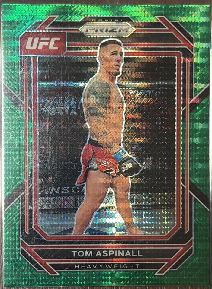 Tom Aspinall 2023 Panini Prizm UFC Base #138 Green Pulsar