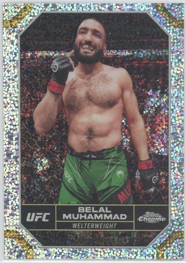 Belal Muhammad 2024 Topps Chrome UFC Base #24 Speckle Refractor