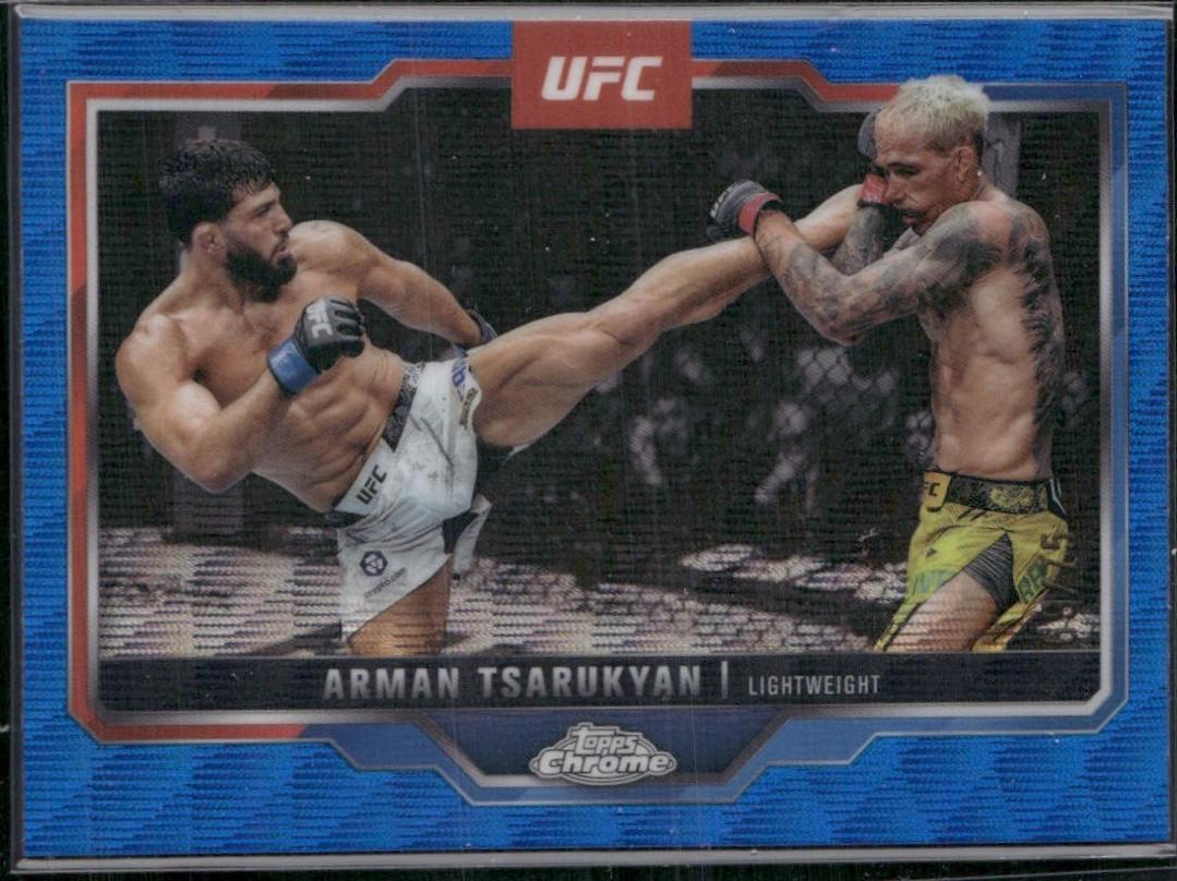 Arman Tsarukyan 2025 Topps Chrome UFC Base #94 Blue Wave Refractor