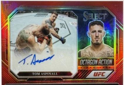 Tom Aspinall 2023 Panini Select UFC Octagon Action Signatures #25 Cracked Ice