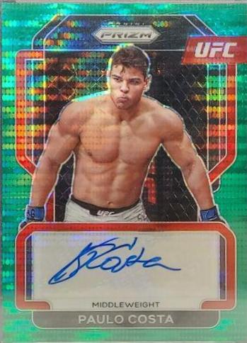 Paulo Costa 2022 Panini Prizm UFC Signatures #6 Green Pulsar