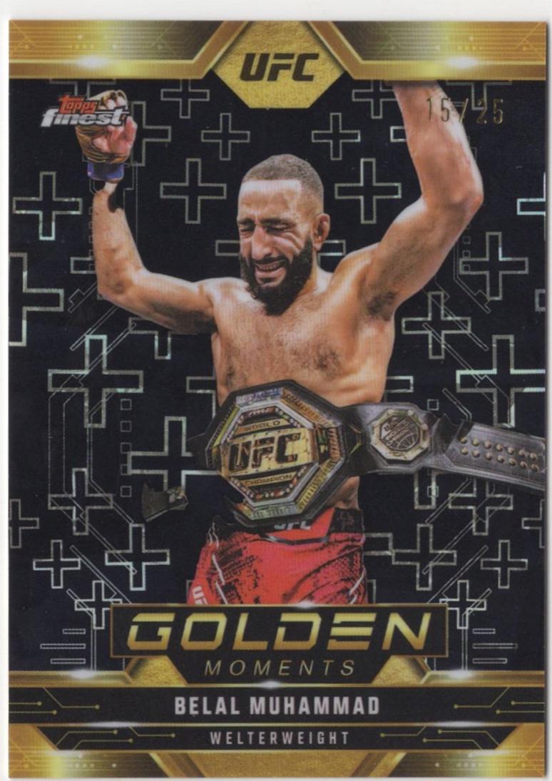 Belal Muhammad 2025 Topps Finest UFC Golden Moments #GM-11 Black Refractor