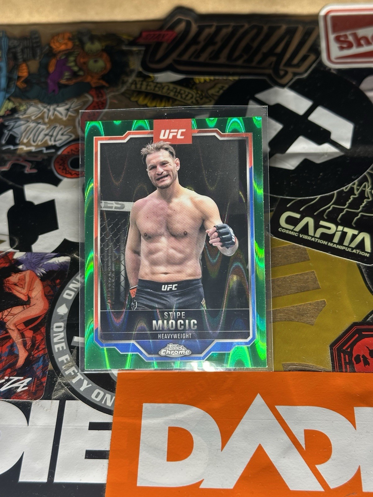 Stipe Miocic 2025 Topps Chrome UFC Base #122 Green Wave