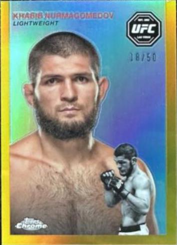 Khabib Nurmagomedov 2024 Topps Chrome UFC 1954 Topps #FFT-21 Gold Refractor