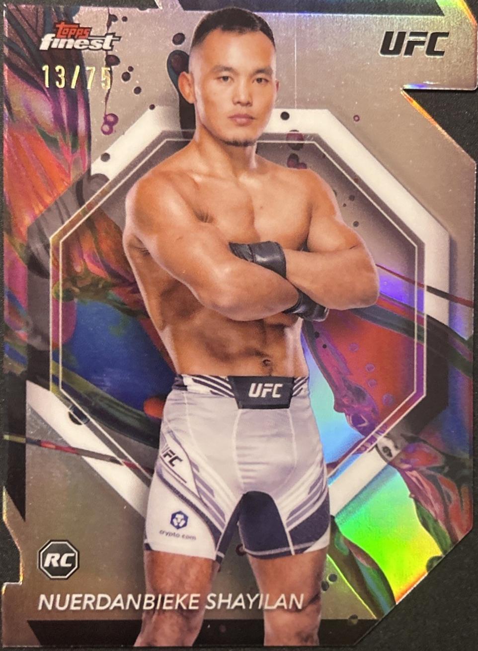 Shayilan Nuerdanbieke 2024 Topps Finest UFC Base Common #70 Die-Cut Refractor