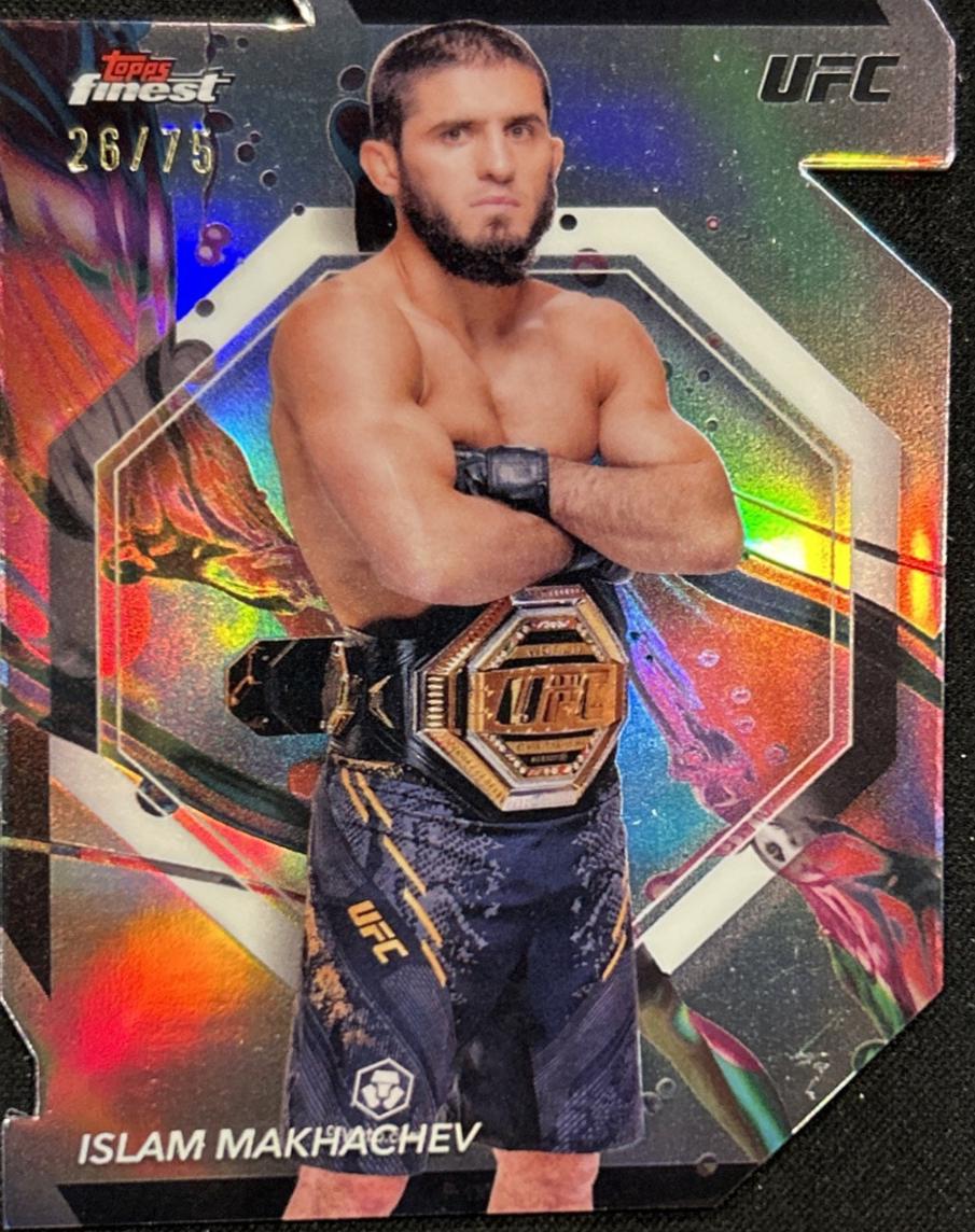 Islam Makhachev 2024 Topps Finest UFC Base Common #63 Die-Cut Refractor