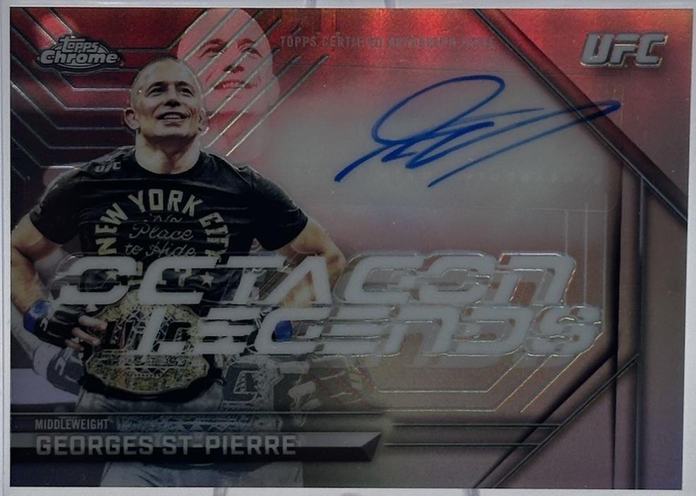 Georges St-Pierre 2026 Topps Chrome UFC Octagon Legends Autographs #OLA-GS Refractor