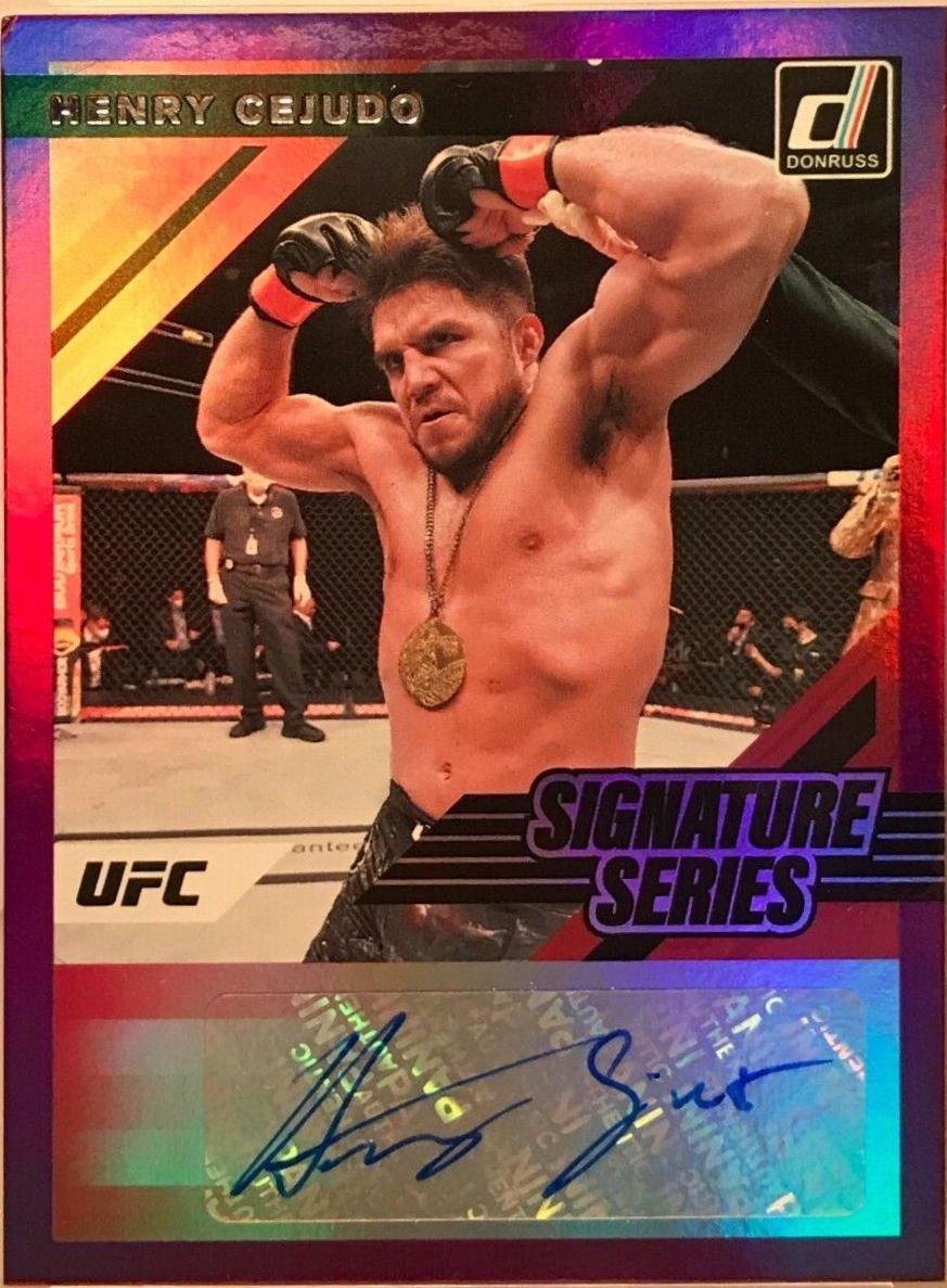 Henry Cejudo 2022 Panini Donruss UFC Signature Series #80 Purple