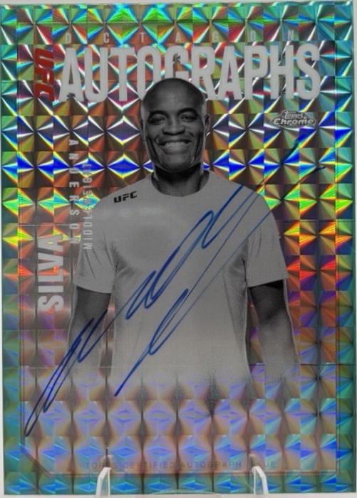 Anderson Silva 2025 Topps Chrome UFC Octagon Legends Autographs #OLA-AS Geometric Aqua Refractor