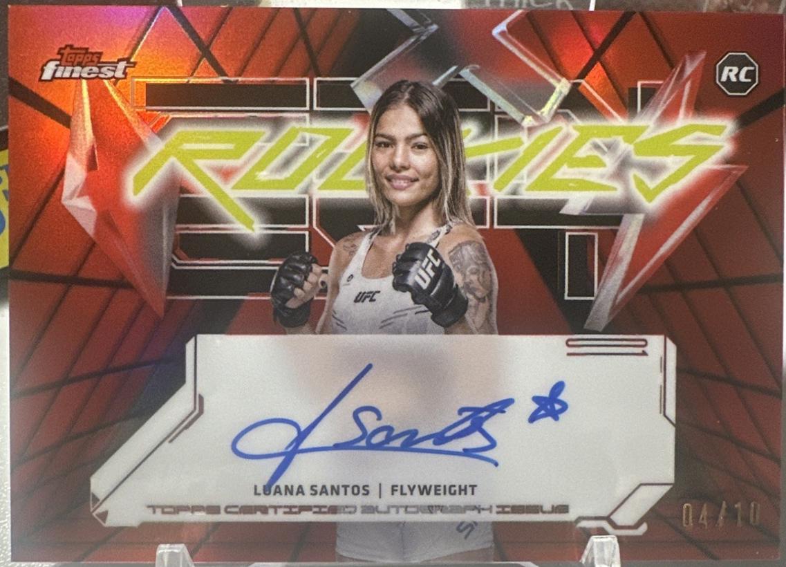 Luana Santos 2025 Topps Finest UFC Finest Rookie Autographs #FRA-LS Red Black Vapor Refractor