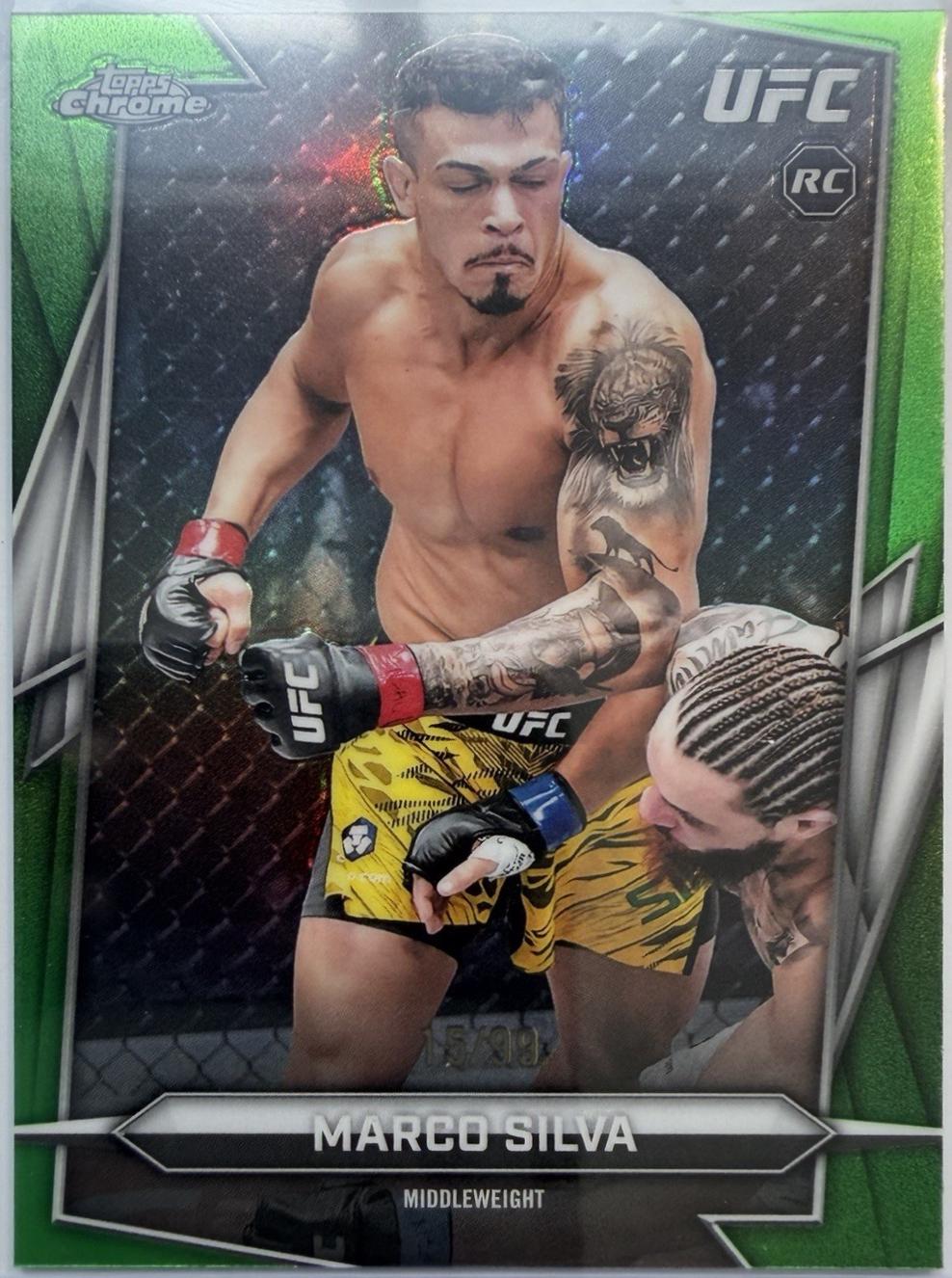 Marco Silva 2026 Topps Chrome UFC Base #156 Green Refractor
