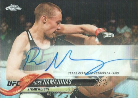 Rose Namajunas 2018 Topps Chrome UFC Fighter Autographs #FA-RN Green