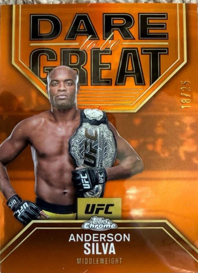 Anderson Silva 2025 Topps Chrome UFC Dare to Be Great #DBG-1 Orange Refractor