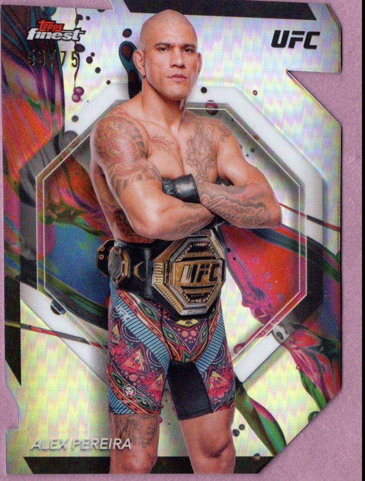 Alex Pereira 2024 Topps Finest UFC Base Common #12 Die-Cut Refractor