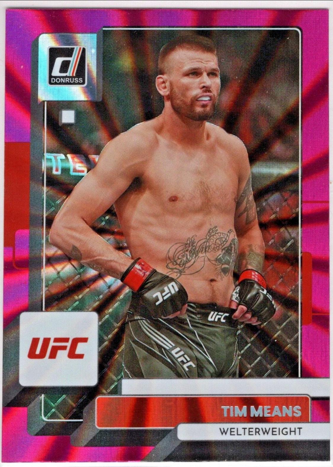 Tim Means 2023 Panini Donruss UFC Base #1 Pink Laser