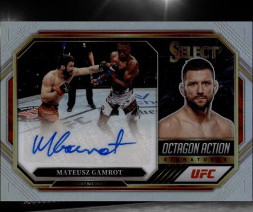 Mateusz Gamrot 2023 Panini Select UFC Octagon Action Signatures #33 Gold Flash
