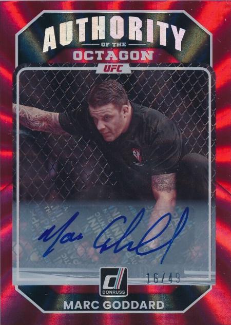 Marc Goddard 2023 Panini Donruss UFC Authority of the Octagon Signatures #225 Red Laser