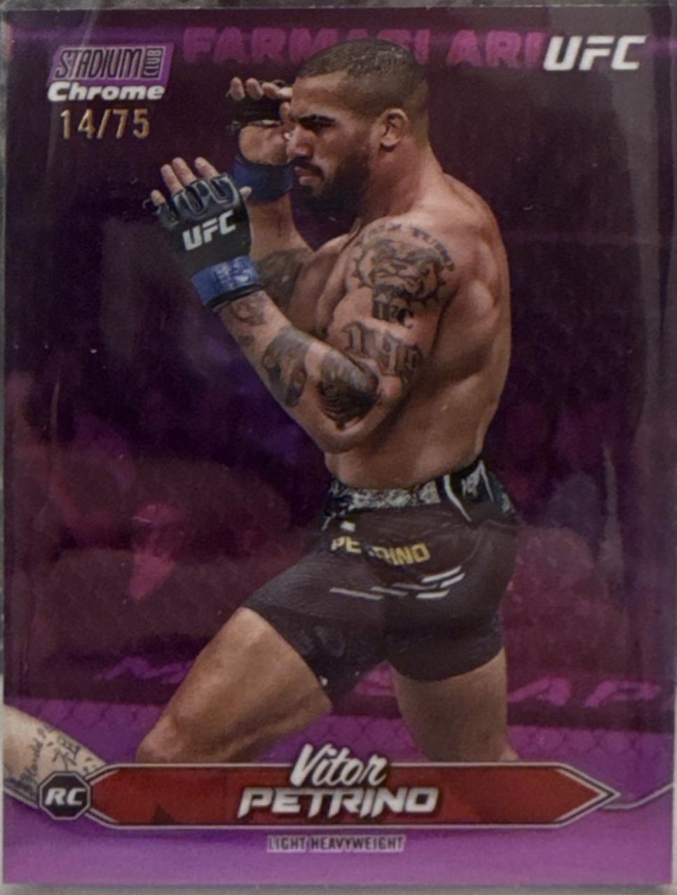 Vitor Petrino 2025 Topps Stadium Club UFC Base Chrome #C-172 Purple Refractor