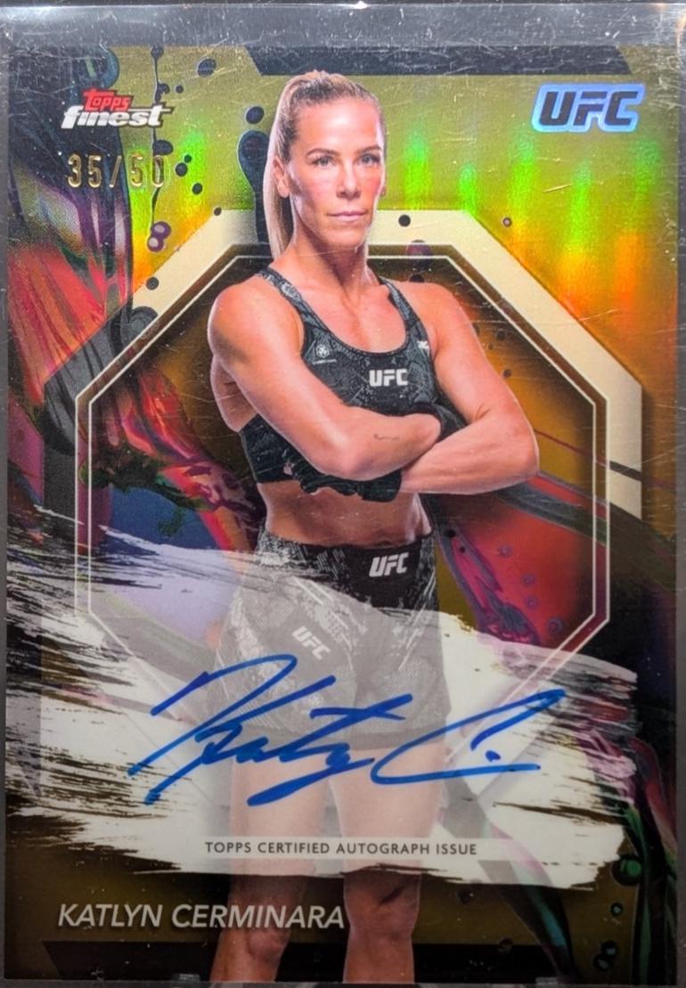 Katlyn Cerminara 2024 Topps Finest UFC Finest Autographs #FA-KCA Gold Refractor