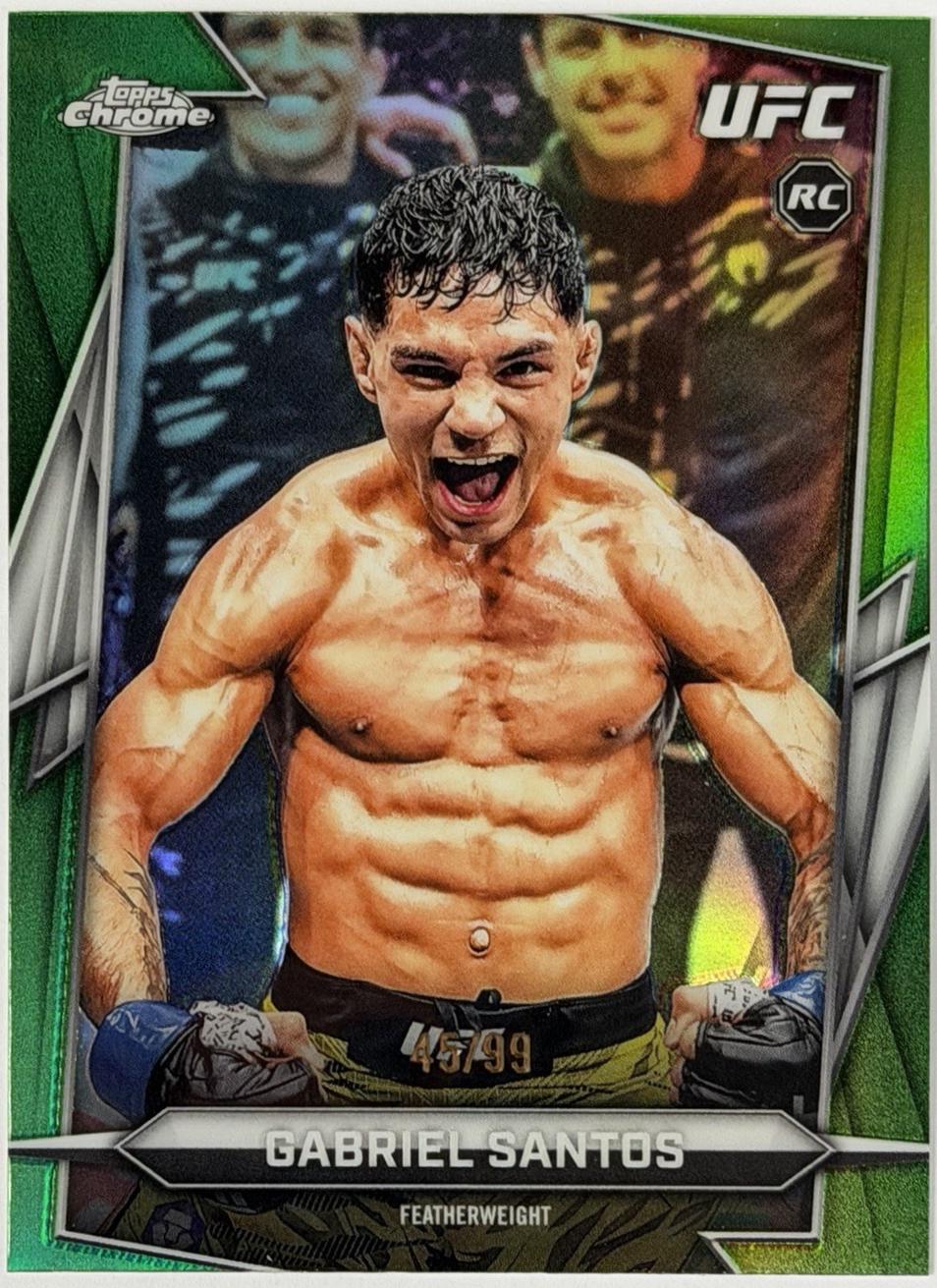Gabriel Santos 2026 Topps Chrome UFC Base #4 Green Refractor
