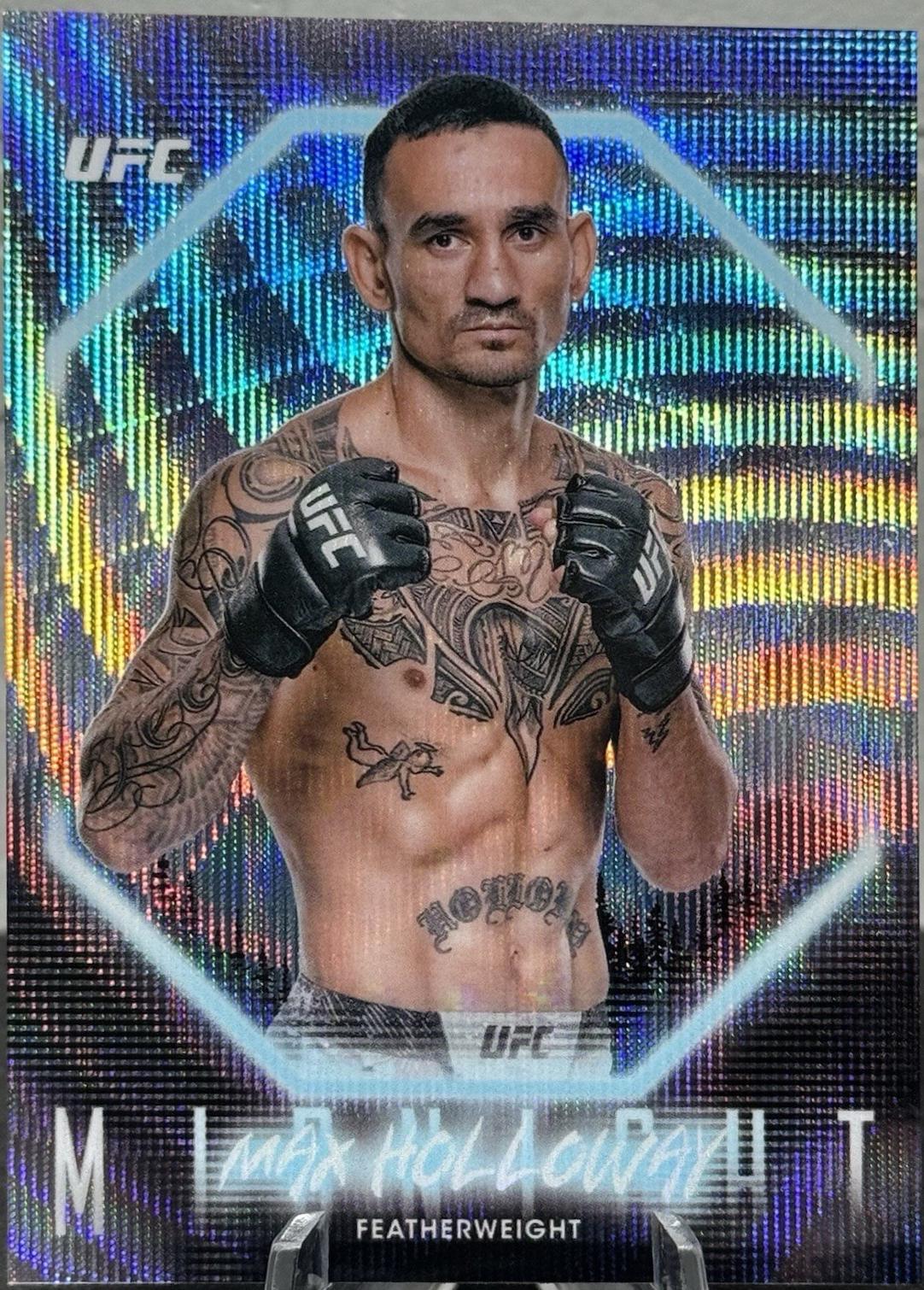 Max Holloway 2025 Topps Midnight UFC Base #1 Moon Beam