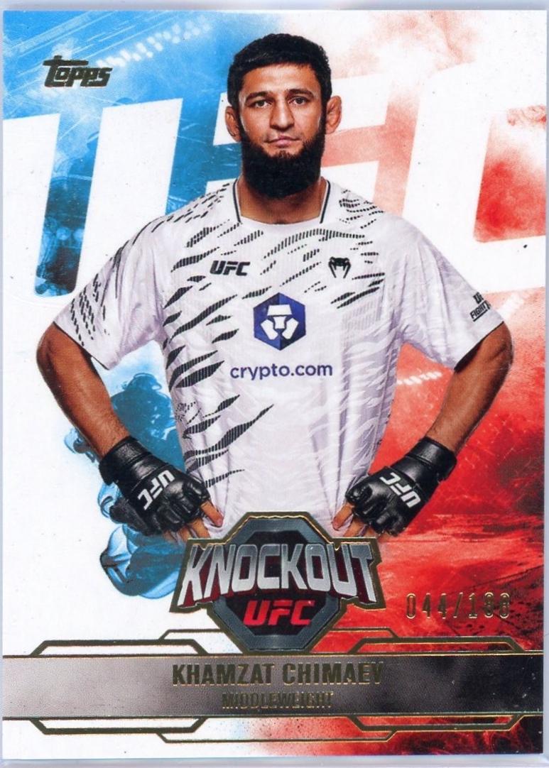 Khamzat Chimaev 2025 Topps Knockout UFC Base #50 Gold