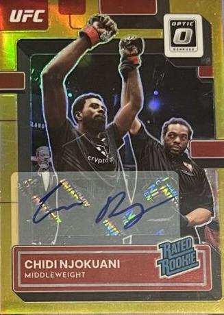 Chidi Njokuani 2023 Panini Donruss Optic UFC Base Rated Rookies Signatures #102 Gold